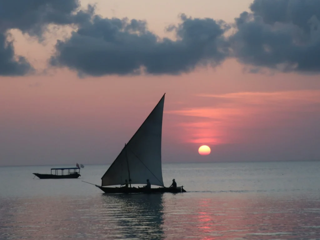 puesta del sol en Zanzibar